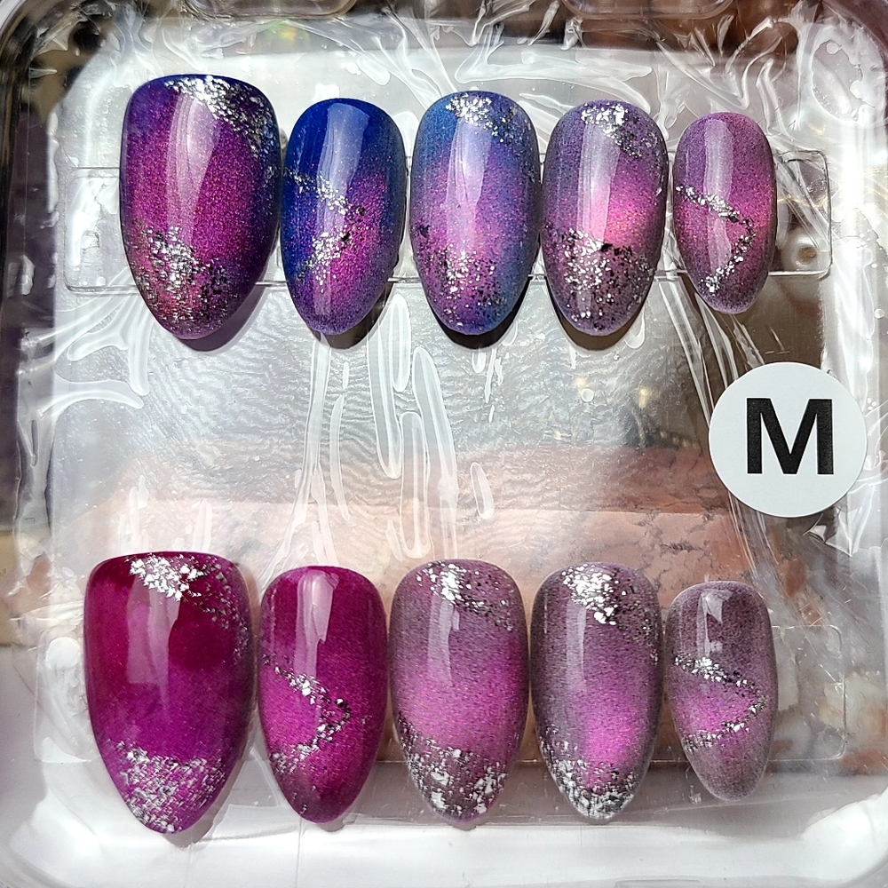 Pink Purple Watercolor Press-on Nail Set